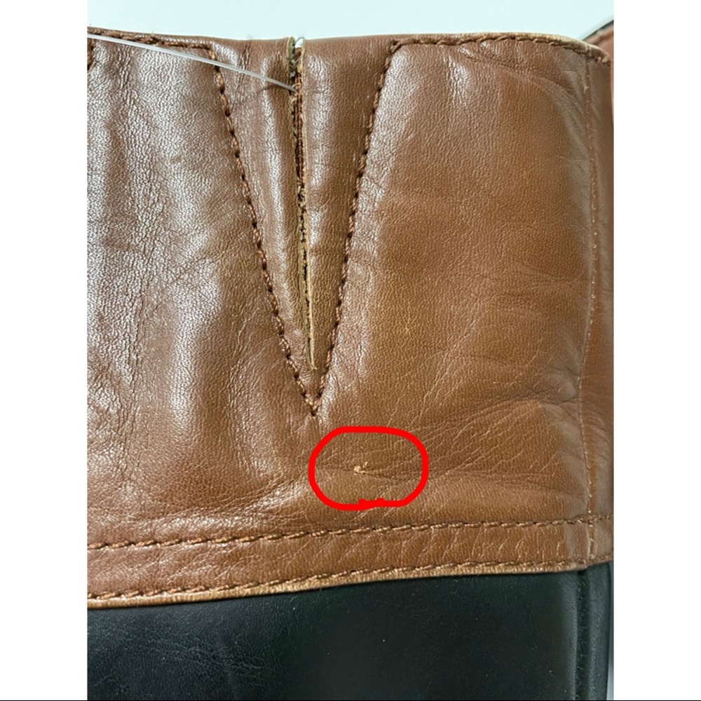 Tommy Hilfiger Gibsy Leather Riding Boots Black & Brown Size 6.5 - Picture 8 of 8